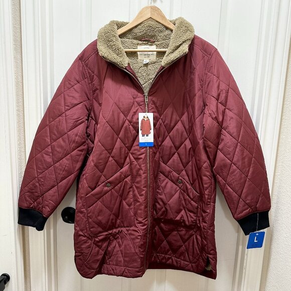 Weatherproof Women's Quilted Parka Jacket Coat Size L Sherpa Lined Warm Cozy NEW - Picture 4 of 16